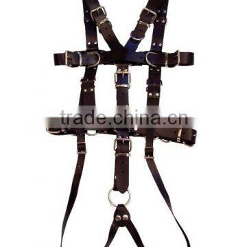 NEW 2015 BLACK BONDAGE FULL SLAVE MEN'S HARNESS SOFT LEATHER MATERIAL