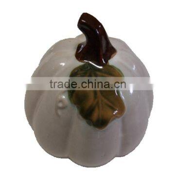 Glazed White halloween Ceramic Pumpkin