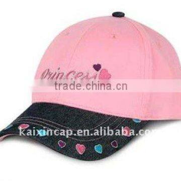 Girls princess baseball caps