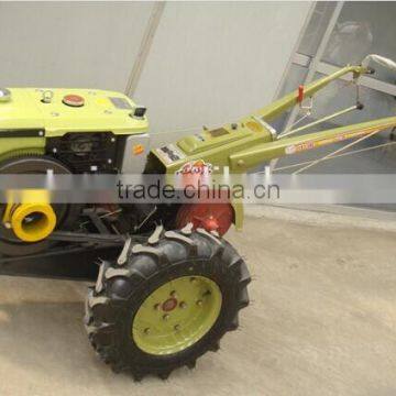 10hp walking tractor trailer, plough and tiller and grass mower and trailer