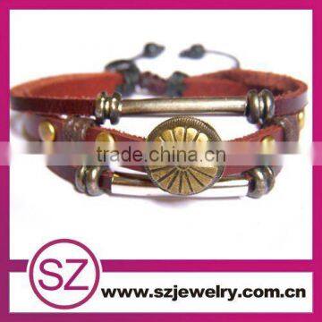 PUA0146 hotsale peru leather bracelet