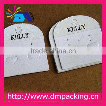 White paper earring display hanging card with white velvet