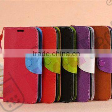 Wallet Leather Cover Case for Samsung Galaxy Note2 N7100, With Rope and Button Design,Stitch Leather Case