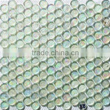 Hot sale glass material round glass tiles for swimming tiles