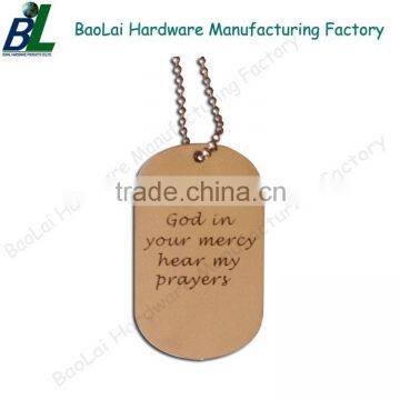 Letter Engraved Metal Gold Branded Dog Tag