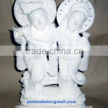 Italian Marble Lord Radha Krishna Statue