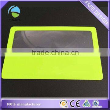 cheaper green soft pvc plastic horizontal ruler card loupe sheet