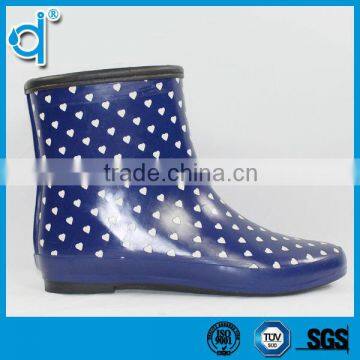 Warming Waterproof Dot Printed Rubber Rain Boots