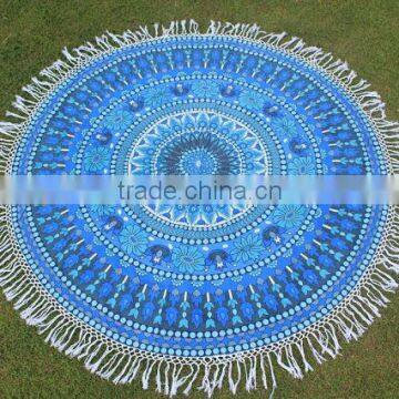 Round Mandala Beach Throw Hippie Tapestry Roundie Yoga Mat Cotton Wall Hanging Dorm Decor Wall Hanging