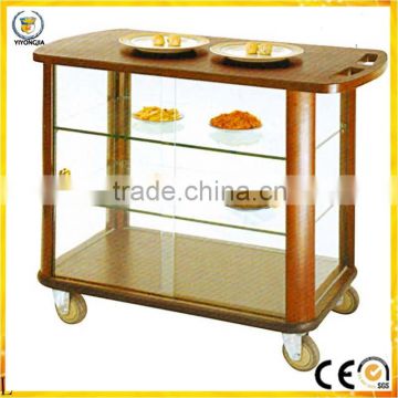 hotel wood service trolley food service designs trolley with glasses