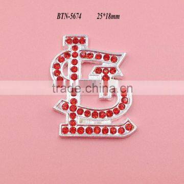 Hot selling 25*18mm flatback rhinestone button for hair accessary(BTN-5674)