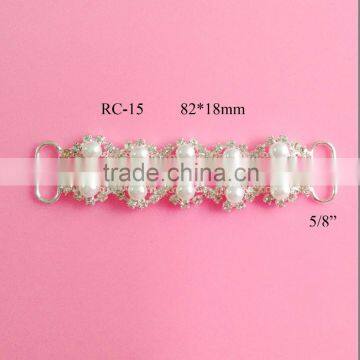 Stock hot selling pearl rhinestone connector for headband/hairwear(RC-15)