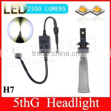 new 2*5th G 2500 LM/bulb car lights led, high power led headlight bulb h7                        
                                                Quality Choice