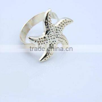 fashionable starfish shape metal alloy napkin rings