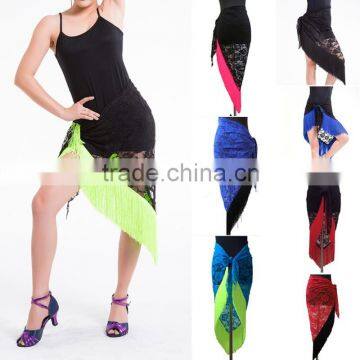 2016 Fashion Women Lace Floral Triangle Fringes Tassel Belly Dance Wrap Hip Scarf Belly Dancing Hip Belt