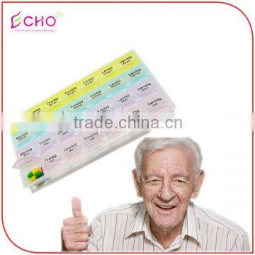 Multicolors 7 Days Weekly Morning Noon Afternoon Evening Pill Box