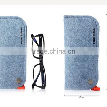 Grey Felt Soft Eyeglasses &Sunglasses Protective Roll Up Case Pouch