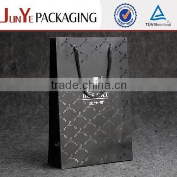 210gsm printed cheap black kraft jewelry paper carry bag