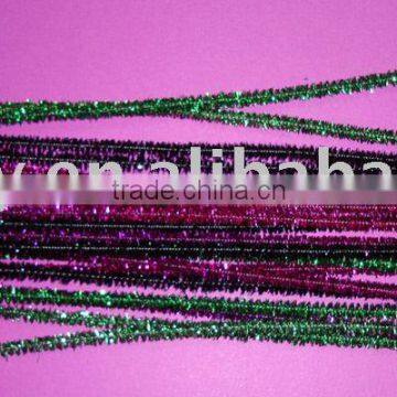 Factory supply 0.6*30cm tinsel chenille stem toys for kids or Christmas party