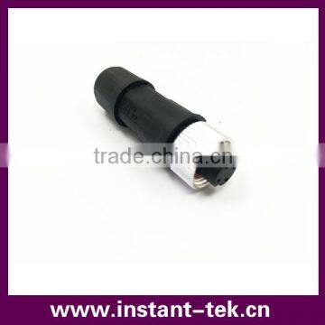 INST male to male with nut bulkhead pigtail cable m12 connector