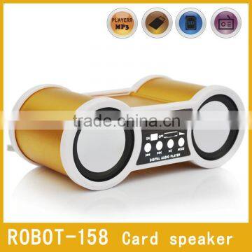 Robot-158u Hi-Fi Stereo Portable Fm Radio,Telescope Card Speaker,Portable Mini Speaker With FM Radio