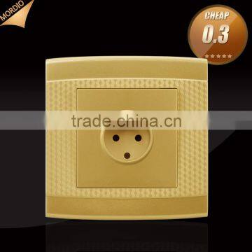 French standard PC 86*86 wall electric socket Gold color