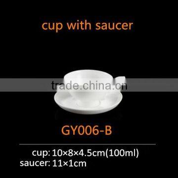 unique round shape 100cc ceramic cup with saucer wholesale bone china tea cup
