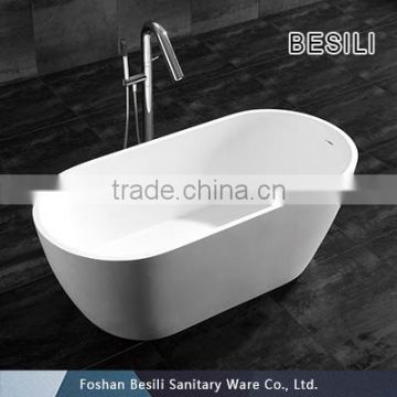 Freestanding round bathtub stone