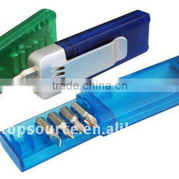 Mini Cheap Plastic Multi Tools Work Emergency Portable Screwdriver with LED Light for promotion