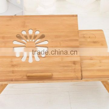 100% Bamboo Portable Natural Laptop Desk/Table Foldable Breakfast Serving Bed Tray Table