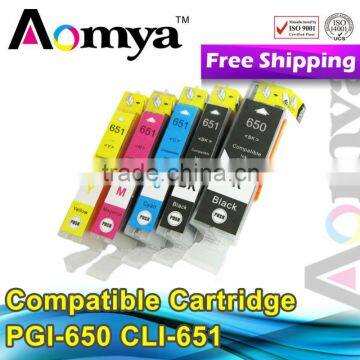 China factory supply pgi-650 cli-651 compatible ink cartridges for canon PIXMA MG5460/ IP7260/ MX726/ MX926/MG6360