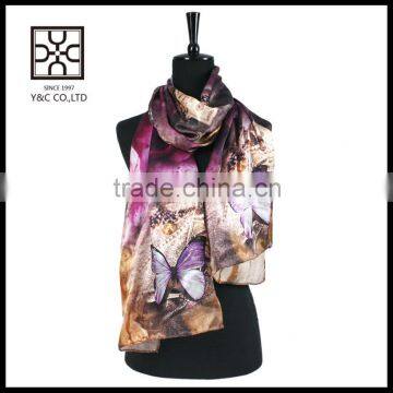 Fashion printing digital silk satin scarf