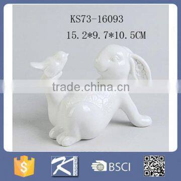 wholesale ceramic rabbit figurines for easter ornament porcelain rabbit