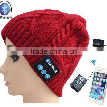 2016 Hot sale acrylic custom bluetooth beanie hat with headphone,bluetooth winter hat,