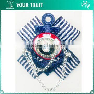 Navy/red/white Rhinestone Cross Anchor Marine Child Garment