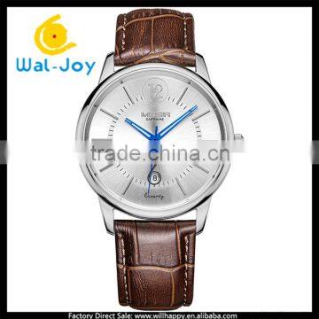 WJ-5520 men vogue leather sapphire glass luxury Japan movement waterproof Megir watch