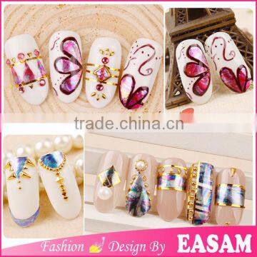 DIY Laser Glass Paper Nail Stickers,Wraps Decorations Shine Colorful Glitter Decals Plastic Shell Japanese Nail