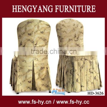 wedding banquet polyester chair cover in white pattern HD-3626