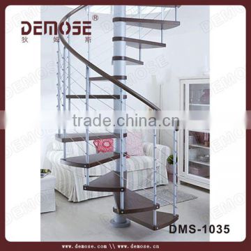 wooden loft ladder | stainless steel round stairs                        
                                                Quality Choice