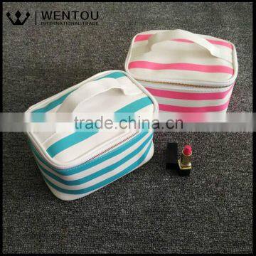 Women Cosmetic Organizer Travel Stripe Toiletry Case photo-5