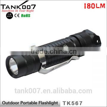 High power portable 180LM flashlight torch with 1*AA/14500 battery from TANK007