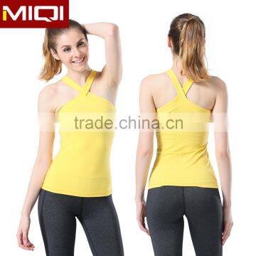 Four Way Stretch Activewear Seamless Women Sexy Sports Yoga Tank Top With V-Neck