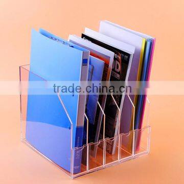 2015 product high quality clear desktop acrylic file stand