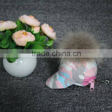 fur pom pom keyrings / cute handbag for girls / hot sale small fur purse