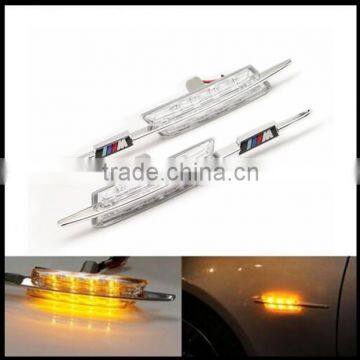 LED Side Marker Lights Lamps Fit E81 E82 E87 E88 E90 E60 E61 clear with M logo