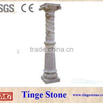 Square head round base stone pillar china dragon designs