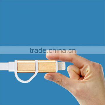 New Arrival High Speed 2 in 1 Flat Noodle USB Date Cable For IOS 8 Pin & Android photo-5