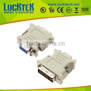 Hot sell !! Adapter DVI 24+1 TO VGA HD15 M/F,golden plated.