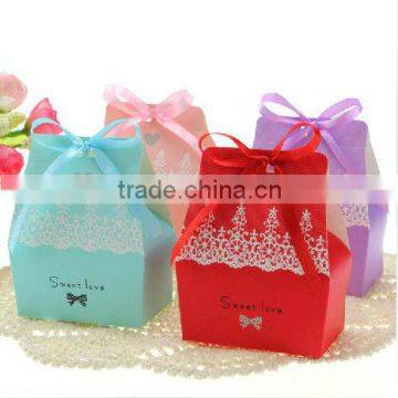 High quality unique design fancy paper wedding favors candy boxes