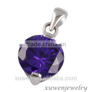 amethyst zircon stainless steel custom metal charm